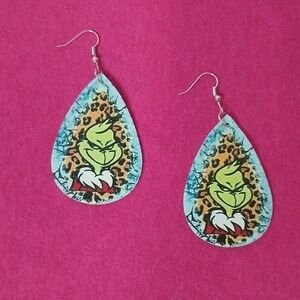 Double-Sided Pierced Grinch Earrings